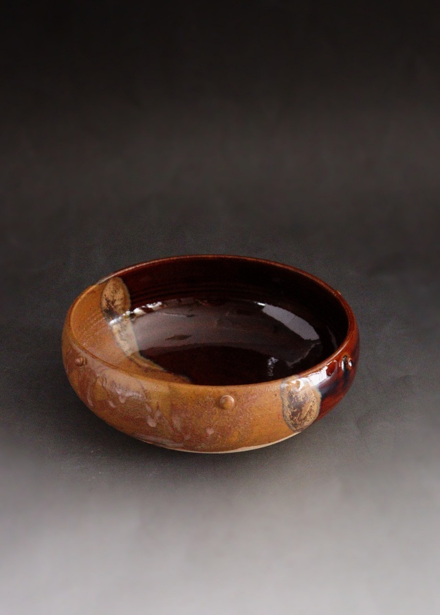 茶道具　松古窯佐久間勝山作　高取擂座灰器　茶会　作家物　共箱