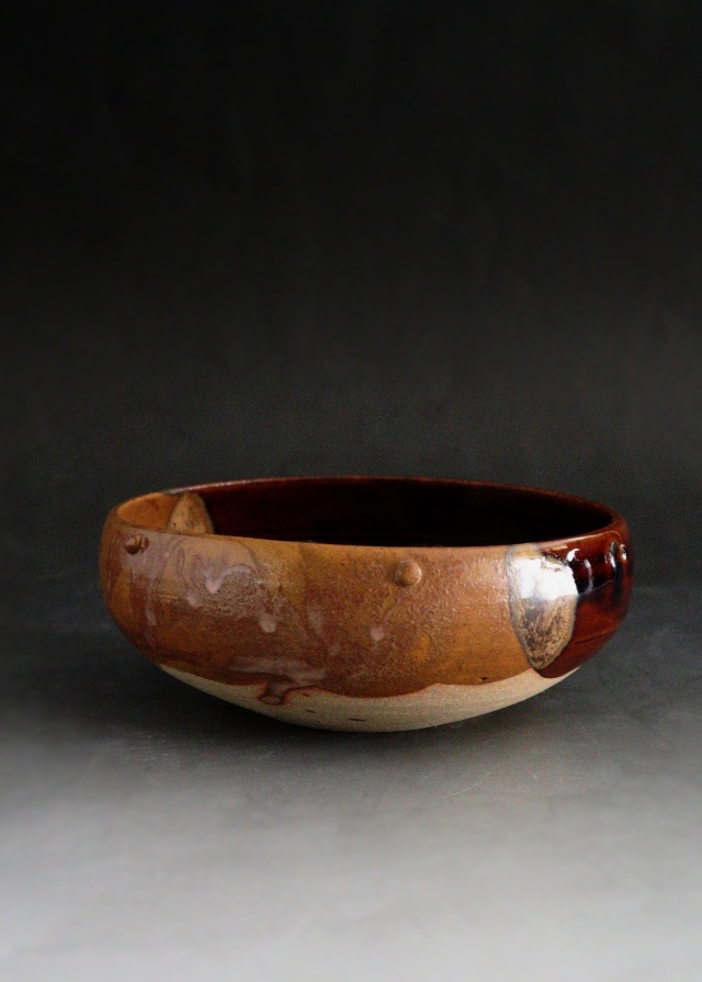 茶道具　松古窯佐久間勝山作　高取擂座灰器　茶会　作家物　共箱