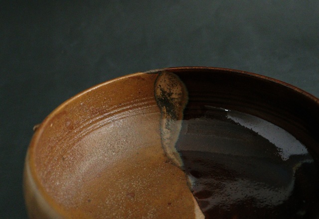 茶道具　松古窯佐久間勝山作　高取擂座灰器　茶会　作家物　共箱