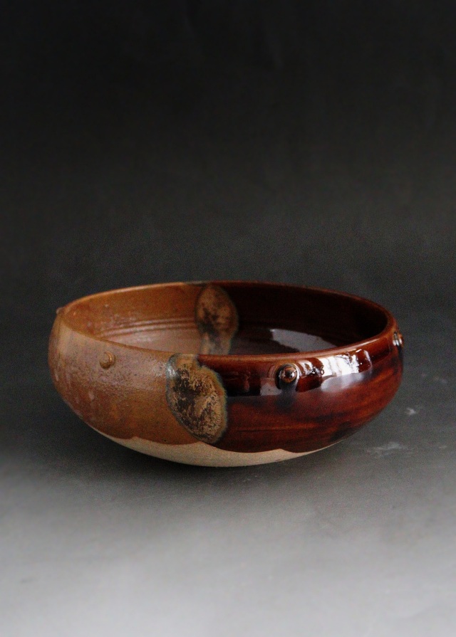 茶道具　松古窯佐久間勝山作　高取擂座灰器　茶会　作家物　共箱