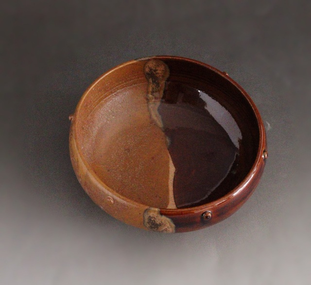 茶道具　松古窯佐久間勝山作　高取擂座灰器　茶会　作家物　共箱