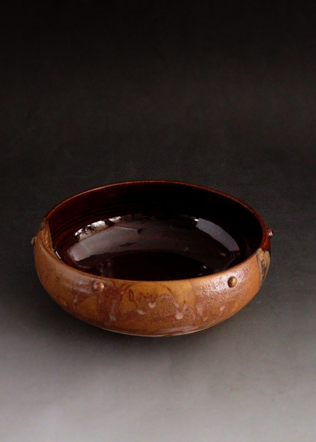 茶道具　松古窯佐久間勝山作　高取擂座灰器　茶会　作家物　共箱