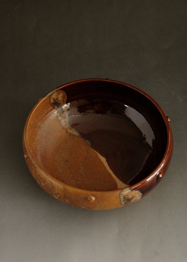 茶道具　松古窯佐久間勝山作　高取擂座灰器　茶会　作家物　共箱