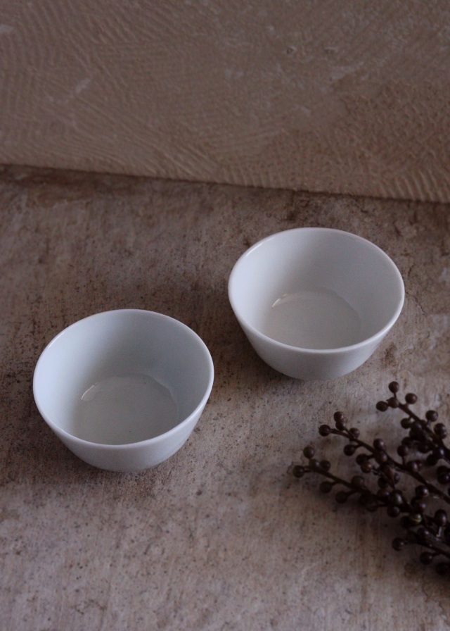 白磁煎茶茶碗　向付　小鉢　白磁　2客組　茶器　煎茶碗　白磁　酒器