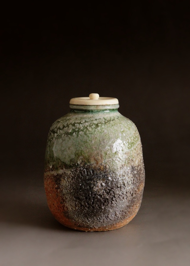 新歓嗣作　伊賀茶入　茶道具　茶器