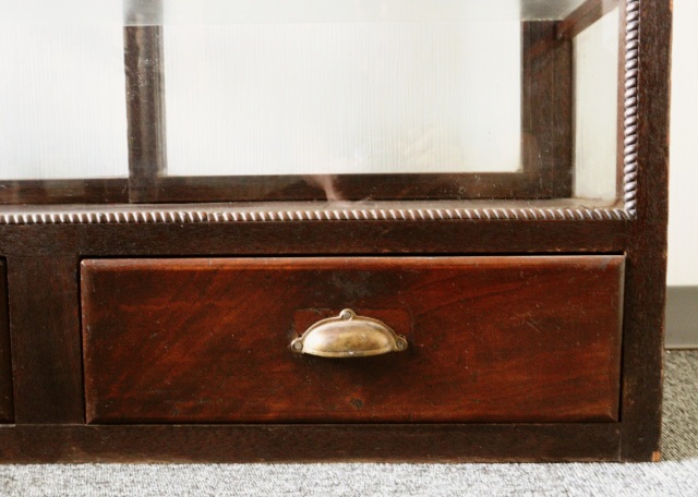 レトロガラスケース　ショーケース　コレクションケース　両面タイプ　ガラスケース　