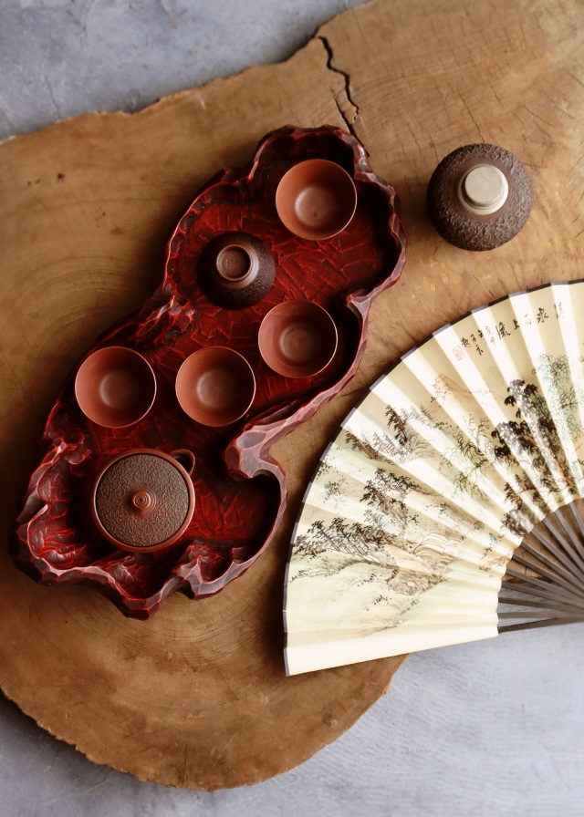 讃岐彫り茶盤　茶器　煎茶　盆栽台　木製盆　木工芸　民藝　彫刻　茶器　煎茶