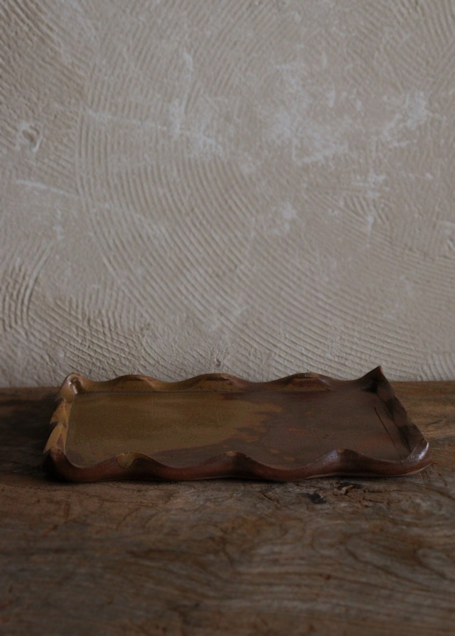 波縁板皿　備前陶板　トレー　陶板　角皿　五枚組