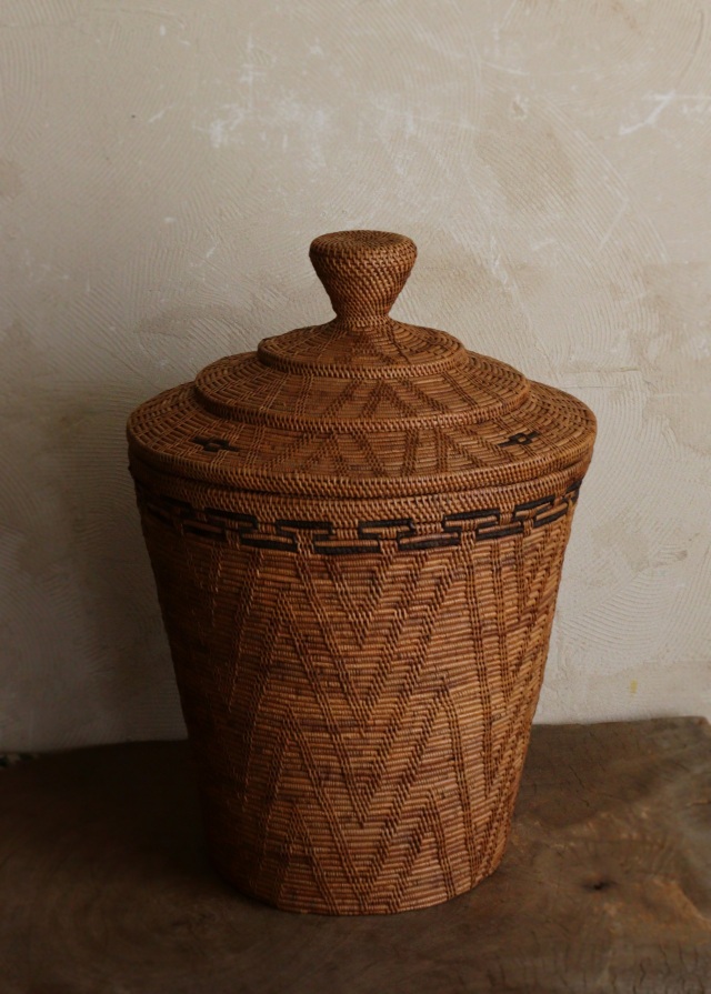 和インテリア 茶櫃 茶箱 緑卓 卓 収納 和 竹細工 工芸品 カゴ