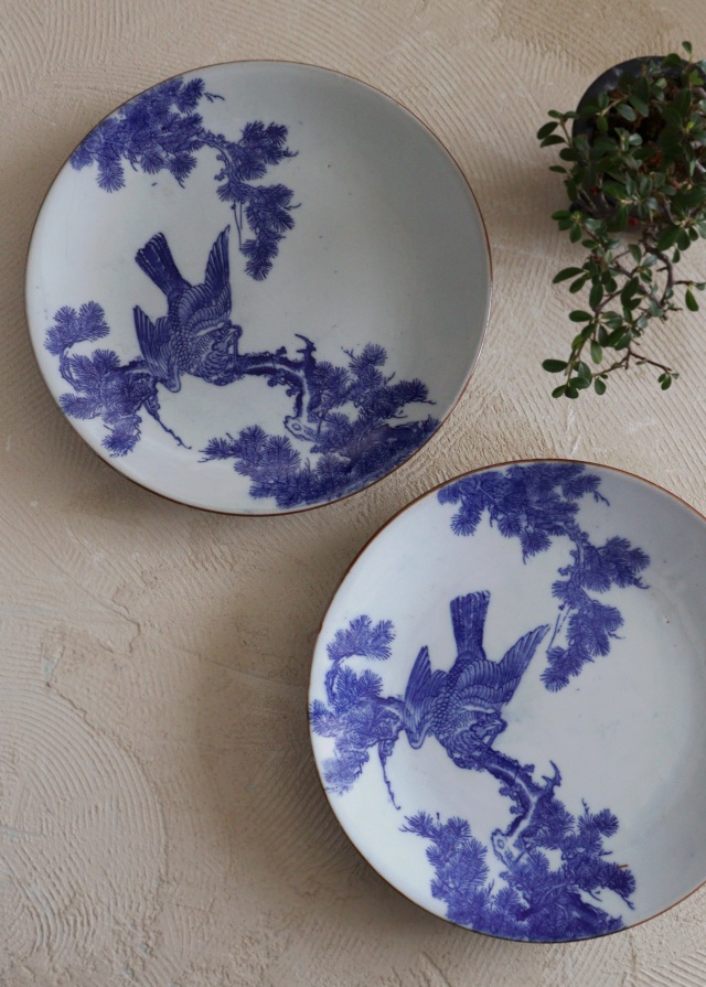 大皿飾り物 大皿 トルコ IZNIK モザイク タイル 飾り皿 青い花柄 高級食器