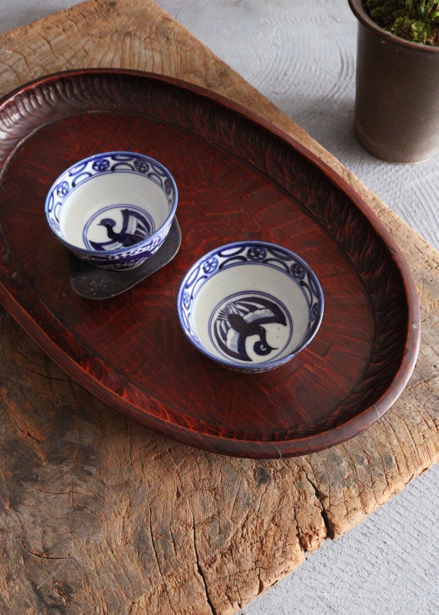 讃岐盆 讃岐彫 楕円 お盆 煎茶盆 手仕事 民藝 盆 Antique Sam's Collection