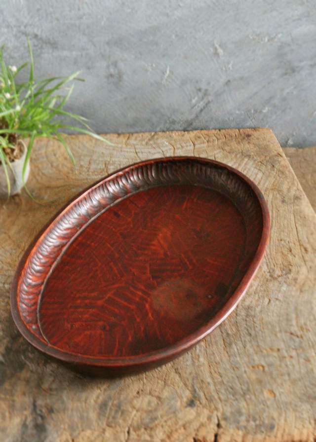 讃岐盆 讃岐彫 楕円 お盆 煎茶盆 手仕事 民藝 盆 Antique Sam's Collection