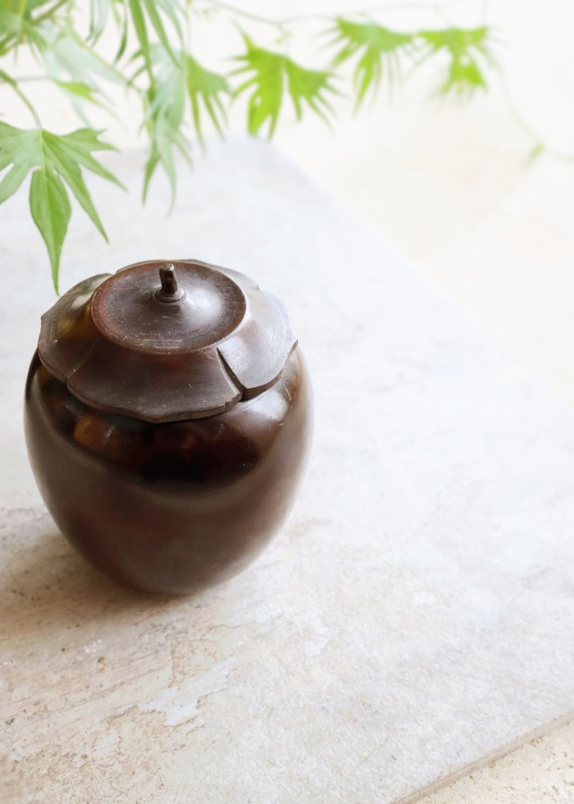 木製柿型　茶心壷　茶壷　煎茶道具　茶入　茶筒　茶器　茶葉罐