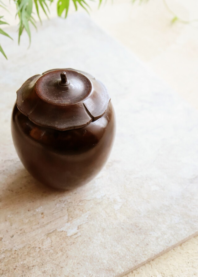 木製柿型　茶心壷　茶壷　煎茶道具　茶入　茶筒　茶器　茶葉罐