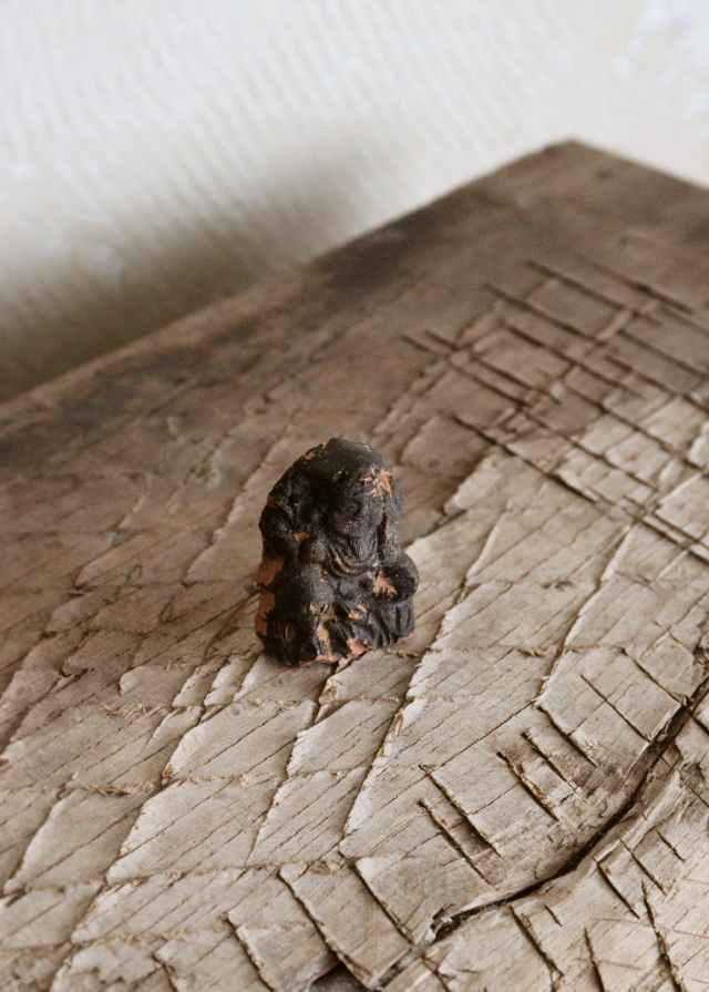 豆仏 小さな恵比寿像 陶器 陶板 福神様 茶通置きAntique Sam's