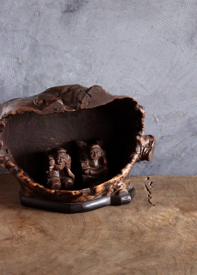 木の瘤厨子入り恵比寿大黒像 木彫 民藝 厨子 木彫仏 Antique Sam's