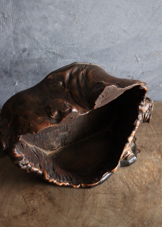 木の瘤厨子入り恵比寿大黒像　木彫　民藝　厨子　木彫仏