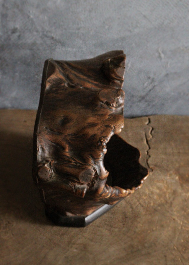 木の瘤厨子入り恵比寿大黒像　木彫　民藝　厨子　木彫仏