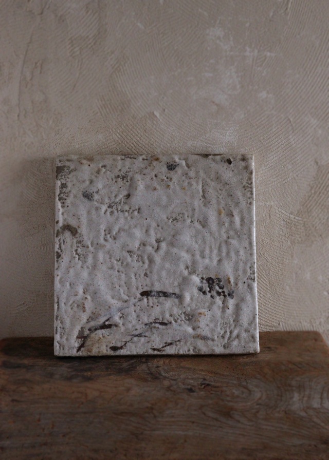 志野焼敷板 陶板 敷板 花台 みたて 茶道具