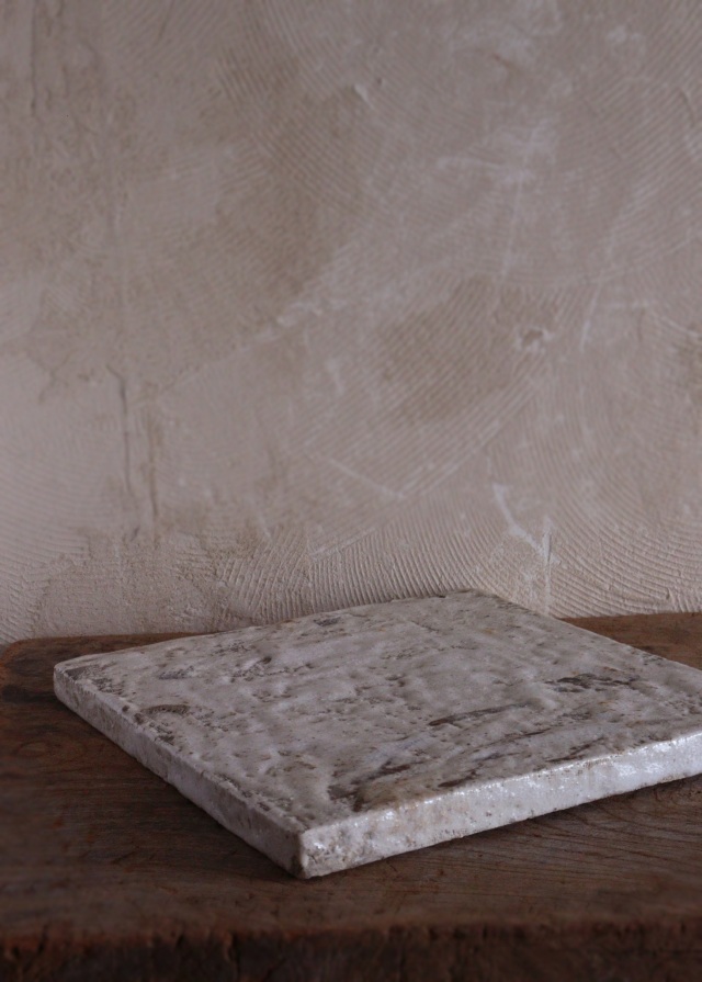 志野焼敷板　陶板　敷板　花台　みたて　茶道具