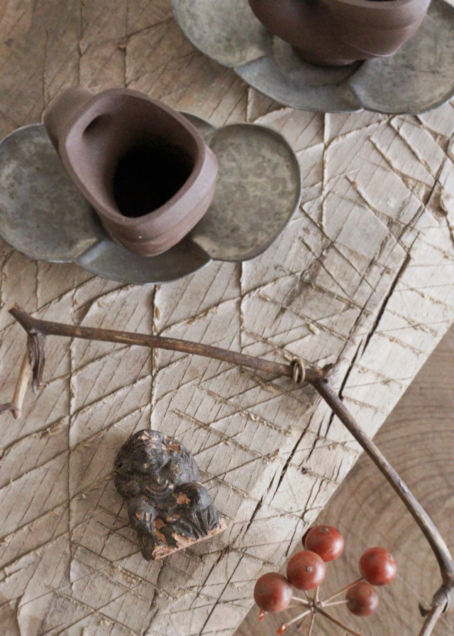 豆仏　小さな恵比寿像　陶器　　陶板　福神様　