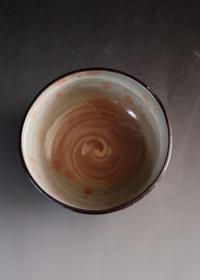 八代吉向十三軒作 柳舟の絵茶碗 粉引茶碗 白釉茶碗 茶道具 抹茶碗 白泥茶碗