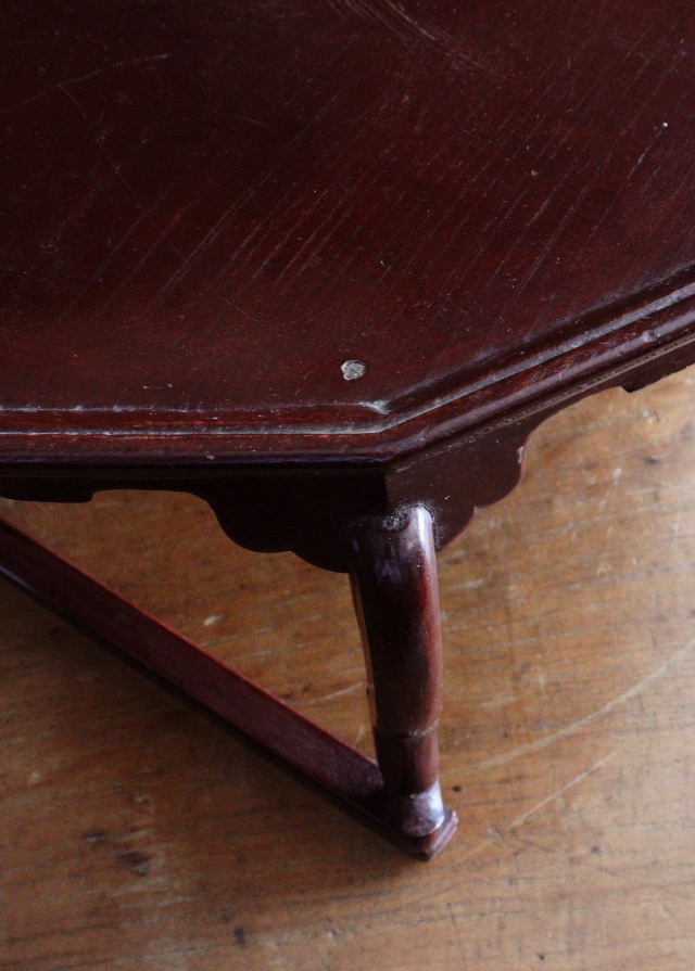 李朝家具漆塗り 文机 花台 膳 アンティーク状態美品寄り最安値