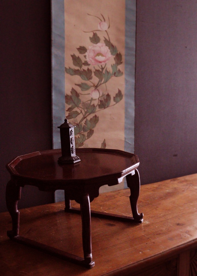 李朝膳 小盤 ソバン12角天板 虎脚 アンティーク 李朝膳 小盤 ソバン12