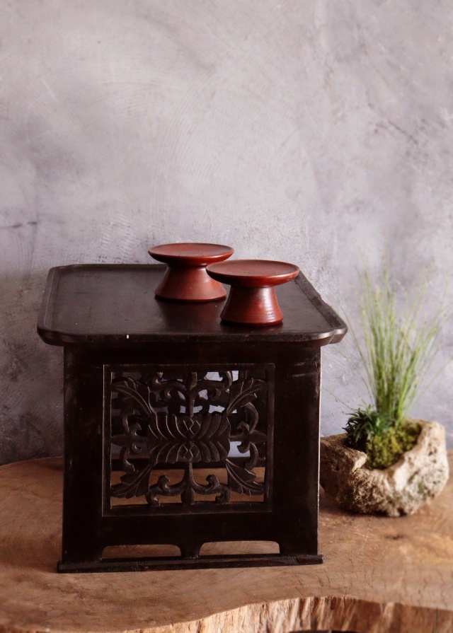 Antique Sam's Collection 李朝 木台 祭器 高坏 菓子皿 大中小三組セット