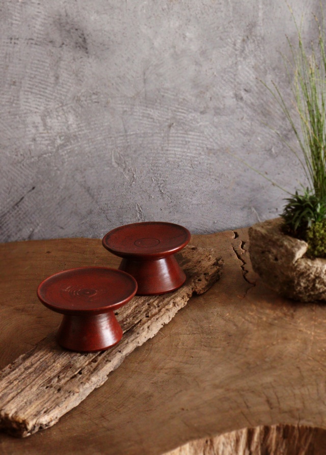 Antique Sam's Collection 李朝 木台 祭器 高坏 菓子皿 大中小三組セット