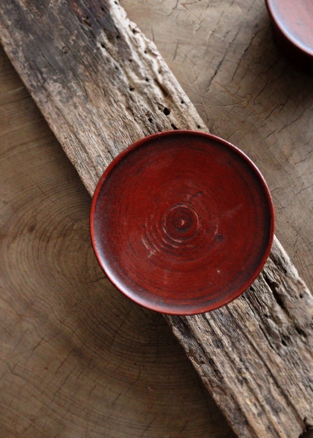 李朝　木台　祭器　高坏　菓子皿  木台 二個セット　直径108ｍｍと107ｍｍ