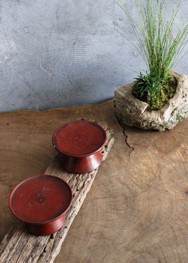 Antique Sam's Collection 李朝 木台 祭器 高坏 菓子皿 大中小三組セット