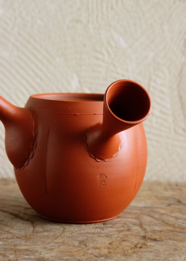 常滑焼棗型急須 玲光作 煎茶道具 朱泥急須 Antique Sam's Collection
