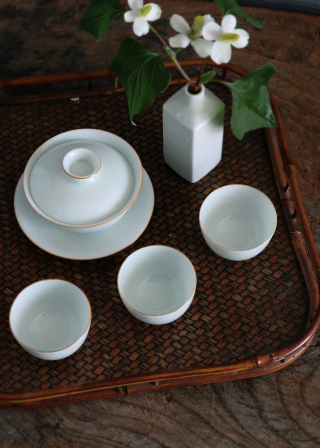 景徳鎮白磁茶壷　 抱翁堂 白磁急須　影青　ガイワン　蓋碗　茶器3客　中国茶　煎茶器　急須　茶注　茶壷　白磁器