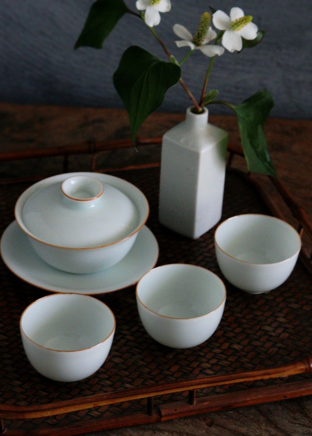 景徳鎮白磁茶壷 抱翁堂 白磁急須 影青 ガイワン 蓋碗 茶器3客 中国茶 煎茶器 急須 茶注 茶壷 白磁器