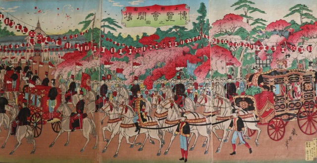 小林幾英筆　「上野公園博覧会会場之図」　明治版画　浮世絵　木版画