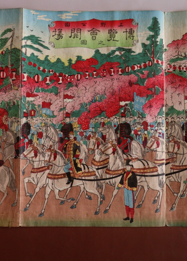 小林幾英筆　「上野公園博覧会会場之図」　明治版画　浮世絵　木版画