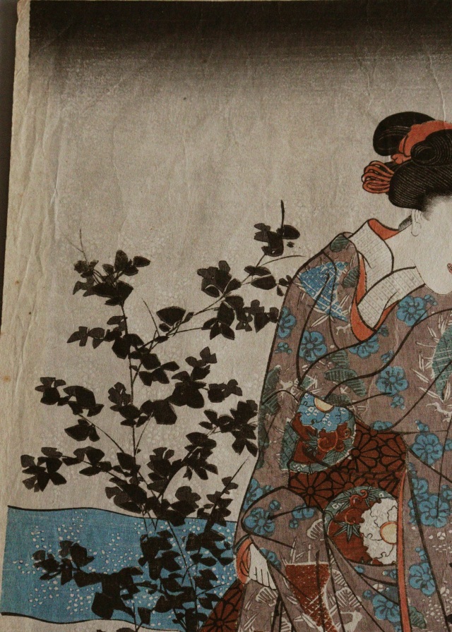 歌川国芳　「近江国萩の玉川」　美人画浮世絵　木版画