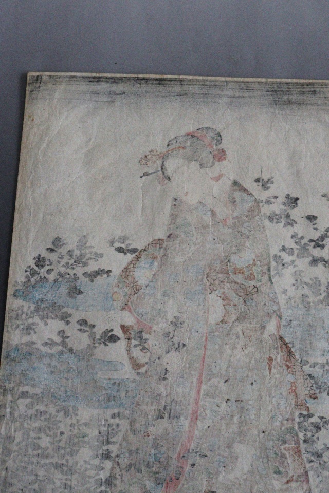 歌川国芳　「近江国萩の玉川」　美人画浮世絵　木版画