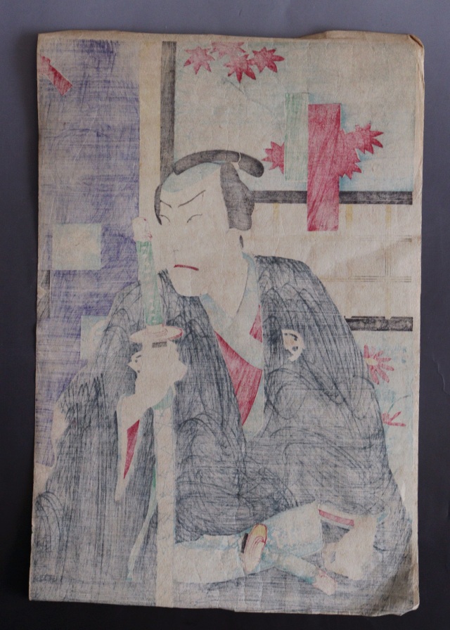楊州周延　「盟三五大切」役者絵　浮世絵　木版画 　