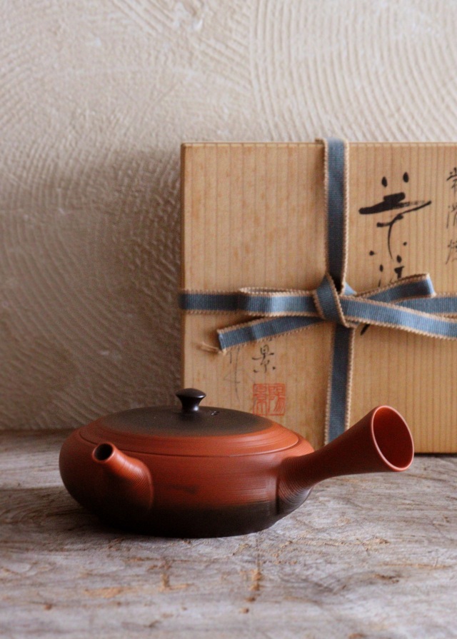 常滑焼　水野陶景作　茶注　急須　茶器　煎茶道具　中国茶　煎茶　煎茶器　茶瓶　作家急須　横手急須