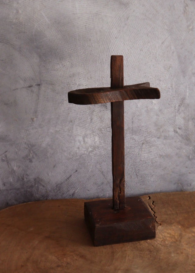 アンティーク燭台　李朝　韓国アンティーク　朝鮮美術　木製