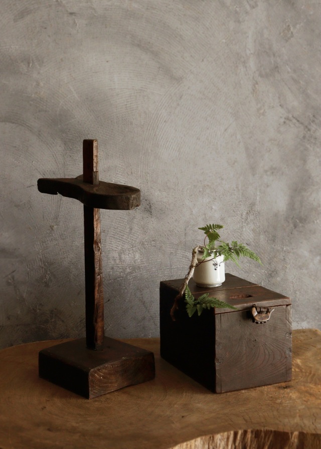 アンティーク燭台　李朝　韓国アンティーク　朝鮮美術　木製