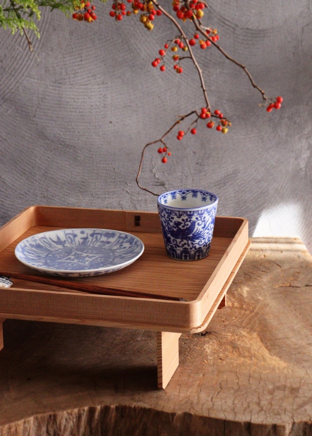 染付印判蕎麦猪口 桐菊唐草鳳凰紋 ソバ猪口 2客 金継Antique Sam's