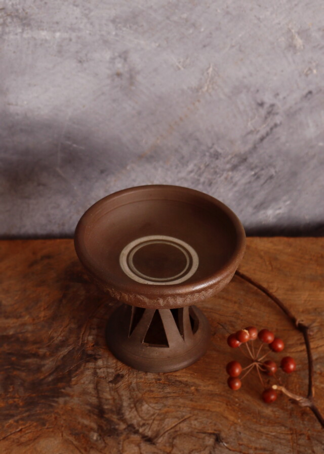 急須台 高台付皿 小西洋平作 茶器 煎茶道具 茶盤 新羅土器