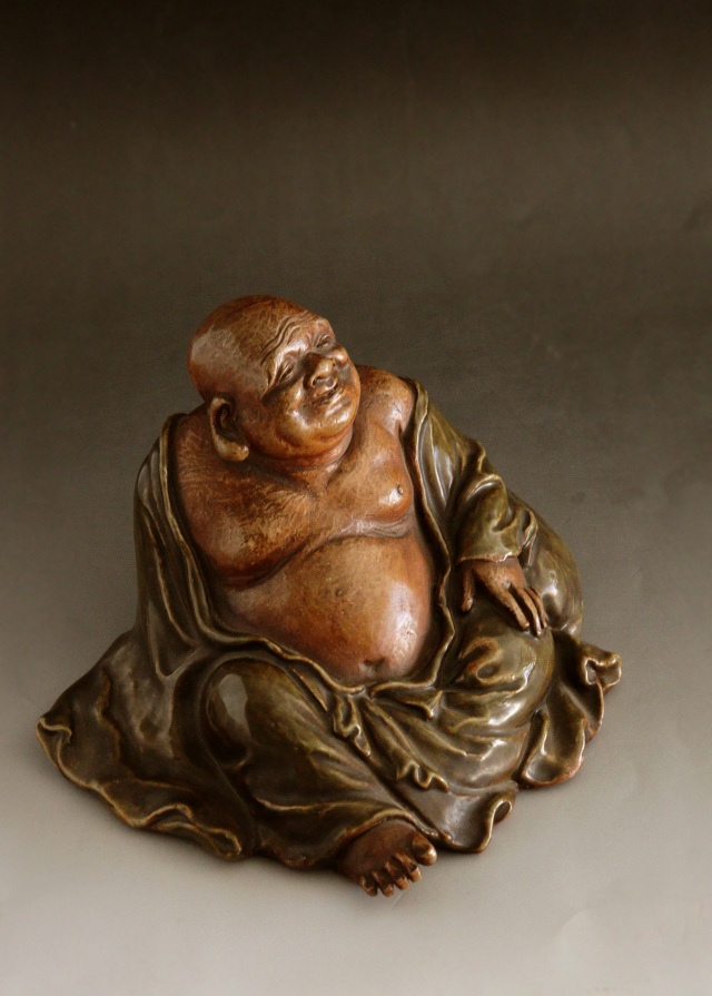 布袋像 九谷焼 土人形 福神様 時代仏 布袋様Antique Sam's Collection