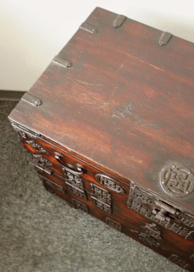 李朝箪笥　李朝バンダジ　パンダジ韓国アンティーク家具　　幅855  高さ610mm