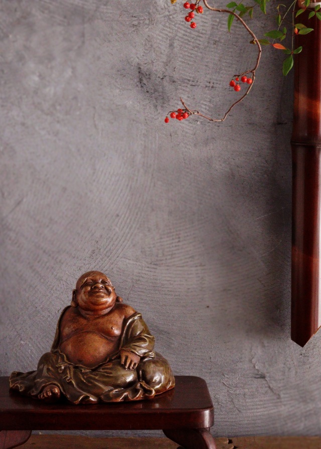 布袋像 九谷焼 土人形 福神様 時代仏 布袋様Antique Sam's Collection