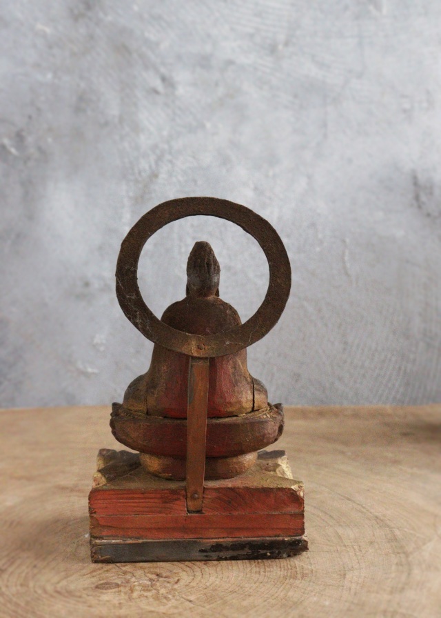 坐像菩薩坐蔵 厨子 小仏 仏像 時代仏 骨董 仏教美術 古仏 木