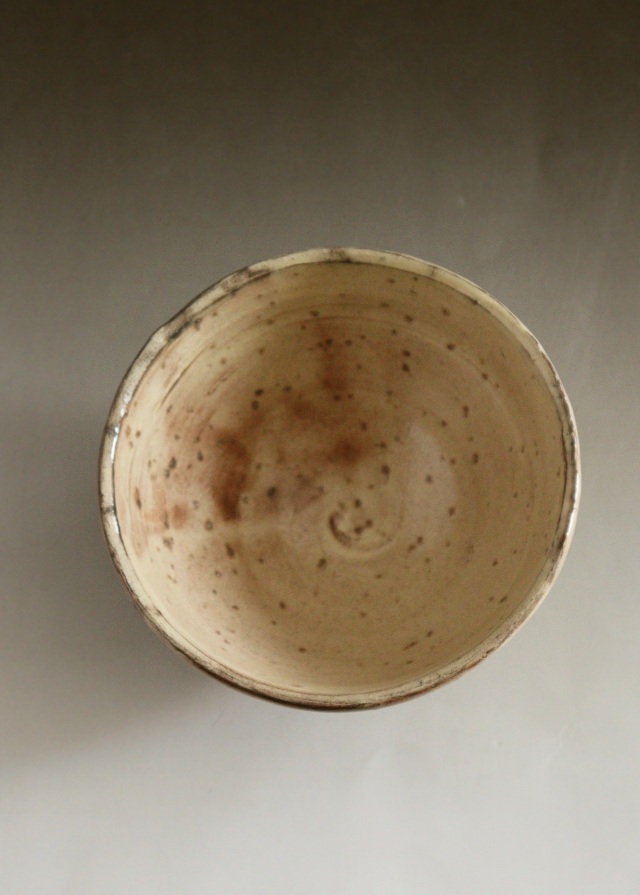 守繁栄徹作 柿の蔕茶碗 粉引茶碗 白釉茶碗 茶道具 抹茶